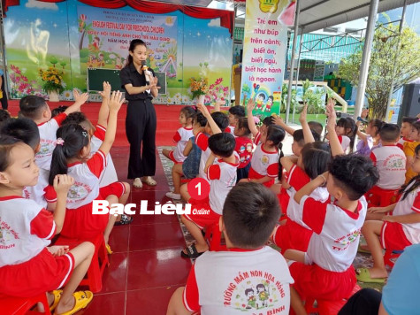 Trường mầm non Hoa Hồng: Nhiều hoạt động giáo dục trẻ phát triển toàn diện