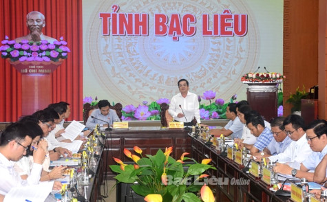 Đoàn công tác Ủy ban Kinh tế của Quốc hội làm việc với UBND tỉnh Bạc Liêu