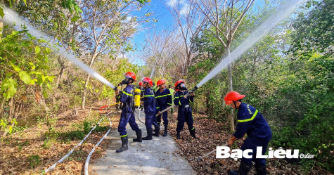 Thực tập phương án chữa cháy rừng đợt 2 - năm 2024 tại Vườn chim Bạc Liêu