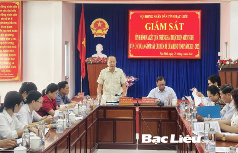 Đoàn giám sát HĐND tỉnh làm việc với 2 huyện Hòa Bình và Vĩnh Lợi