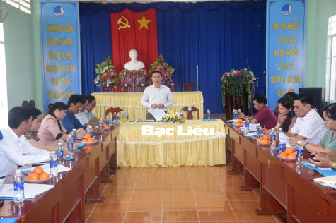 Lãnh đạo huyện Vĩnh Lợi kiểm tra và làm việc với  xã Châu Thới, xã Vĩnh Hưng A