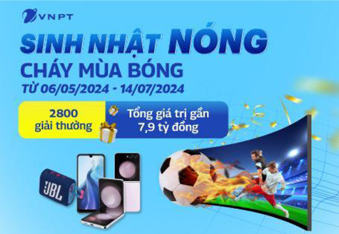 Sinh nhật nóng - Cháy mùa bóng với kho quà gần 7,9 tỷ đồng từ VNPT