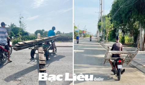 Chở hàng hóa cồng kềnh trên đường phố