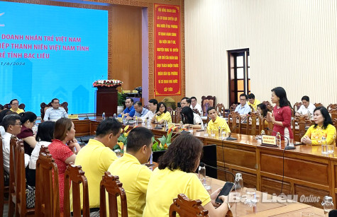 Trung ương Hội Doanh nhân trẻ Việt Nam làm việc với Tỉnh đoàn và Hội Doanh nhân trẻ Bạc Liêu