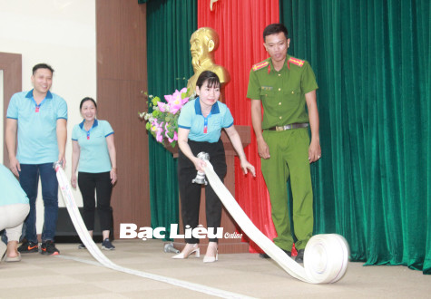 Vietinbank Bạc Liêu tập huấn và thực tập chữa cháy, cứu nạn