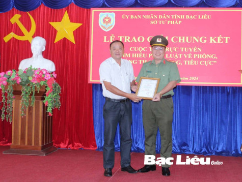 Trao giải cuộc thi trực tuyến “Tìm hiểu pháp luật về phòng, chống tham nhũng, tiêu cực”