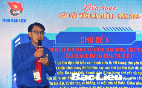 Bí thư Chi đoàn Trường tiểu học Ngan Dừa (huyện Hồng Dân) vào bán kết Hội thi Báo cáo viên giỏi toàn quốc năm 2024