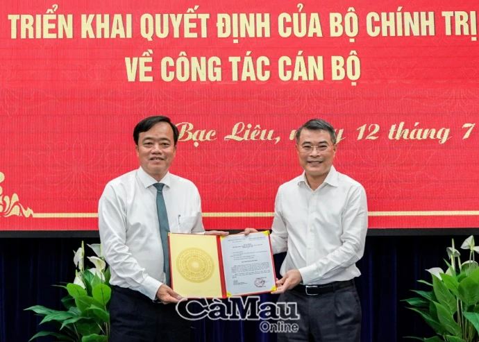 Đồng chí Huỳnh Quốc Việt được điều động giữ chức Phó bí thư Tỉnh uỷ Bạc Liêu