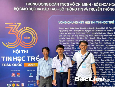 Bạc Liêu đoạt giải Khuyến khích Hội thi Tin học trẻ toàn quốc lần thứ XXX - năm 2024