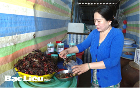 Chị Lê Thị Mỹ Nhung: Phát triển kinh tế gia đình từ nghề muối ba khía