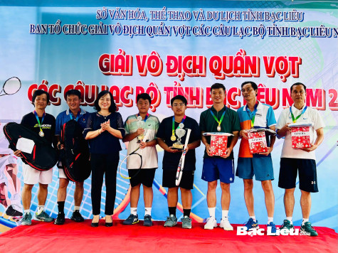 Bế mạc Giải Vô địch quần vợt các Câu lạc bộ tỉnh Bạc Liêu năm 2024