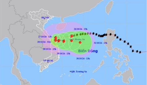 Bão số 6 khả năng mạnh cấp 10 - 11 khi vào vùng biển Trung Trung Bộ