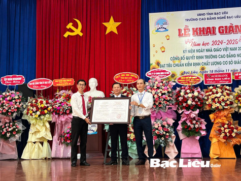 Trường cao đẳng Nghề Bạc Liêu: Khai giảng năm học 2024 - 2025