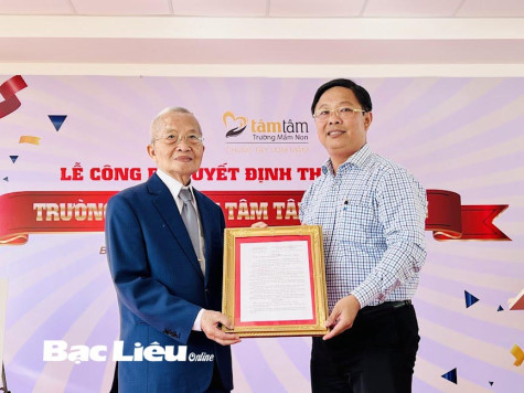 Công bố Quyết định thành lập Trường mầm non Tâm Tâm - Tràng An