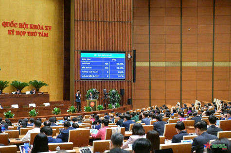 Quốc hội thảo luận và biểu quyết thông qua nhiều dự thảo Luật