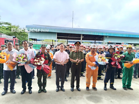 UBND tỉnh tổ chức thực tập phương án chữa cháy