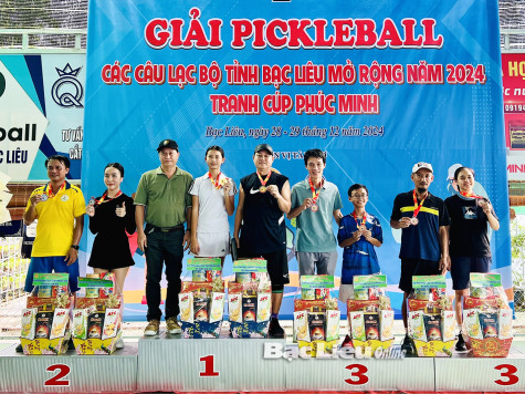 Bế mạc Giải Pickleball các câu lạc bộ tỉnh Bạc Liêu mở rộng năm 2024