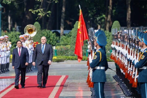 Thủ tướng Phạm Minh Chính chủ trì lễ đón Thủ tướng Liên bang Nga thăm chính thức Việt Nam