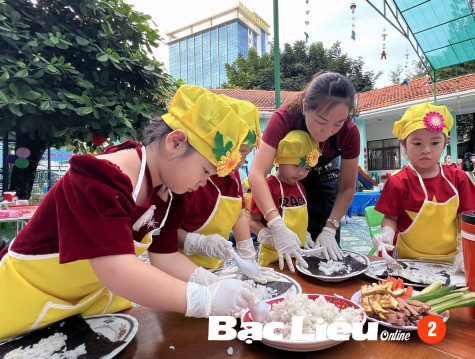 Trường mầm non Hoa Mai: Thú vị với Hội thi “Bé tập làm nội trợ”