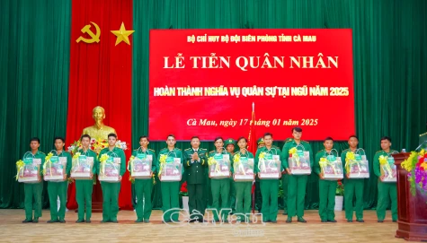 109 quân nhân hoàn thành nghĩa vụ quân sự tại Bộ đội Biên phòng tỉnh