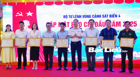 Bộ Tư lệnh Vùng Cảnh sát biển 4: Tuyên dương 4 cơ quan báo chí, nhà báo Bạc Liêu có thành tích trong công tác phối hợp tuyên truyền