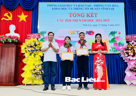 Huyện Vĩnh Lợi: Trao giải các cuộc thi, hội thi năm học 2024 - 2025