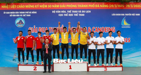 Các VĐV Bạc Liêu đoạt 5 huy chương nội dung Canoeing