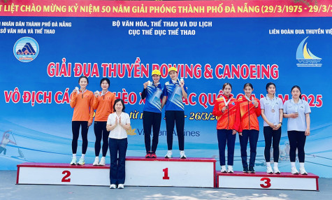 Giải Đua thuyền Rowing và Canoeing Vô địch các tay chèo xuất sắc quốc gia năm 2025: Các VĐV nữ Bạc Liêu đoạt 5 huy chương