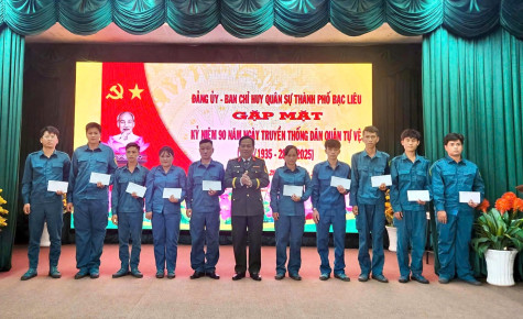 TP. Bạc Liêu: Gặp mặt kỷ niệm 90 năm Ngày truyền thống Dân quân tự vệ
