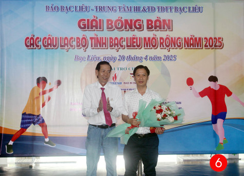 Khai mạc Giải bóng bàn các CLB tỉnh Bạc Liêu mở rộng năm 2025 tranh Cúp Báo Bạc Liêu