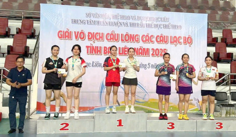 Bế mạc Giải vô địch cầu lông các CLB tỉnh Bạc Liêu năm 2025