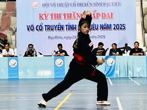 Hơn 210 võ sinh thi thăng cấp đai võ cổ truyền