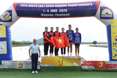Bạc Liêu đoạt 2 HCV, 2 HCB tại Giải Rowing vô địch và vô địch trẻ Đông Nam Á năm 2025