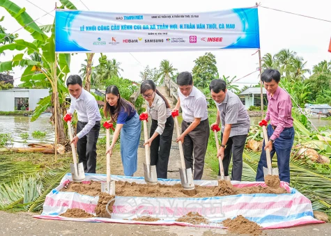 Báo Thanh Niên khởi công cầu tại xã Trần Hợi, huyện Trần Văn Thời