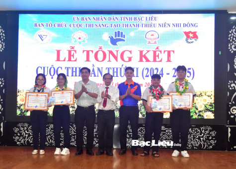 34 giải pháp đoạt giải Cuộc thi Sáng tạo thanh thiếu niên, nhi đồng tỉnh Bạc Liêu lần thứ XI (2024 - 2025)