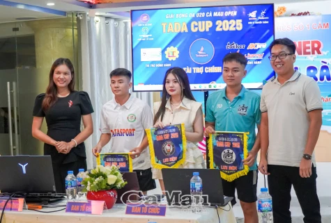 12 đội tham gia Giải bóng đá U20 Cà Mau Open Tada cup 2025