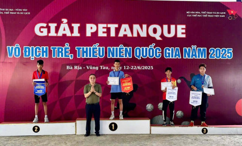 Bạc Liêu đoạt 4 huy chương tại Giải bi sắt vô địch trẻ, thiếu niên quốc gia