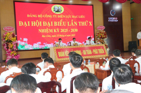 Đại hội đại biểu Đảng bộ Công ty Điện lực Bạc Liêu nhiệm kỳ 2025 - 2030: Đảm bảo cung cấp điện an toàn, đáp ứng nhu cầu phát triển của tỉnh