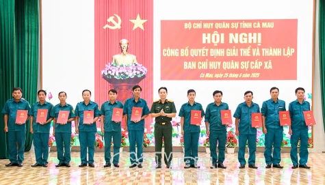 Công bố quyết định lập Ban Chỉ huy quân sự cấp xã, phường sau sáp nhập