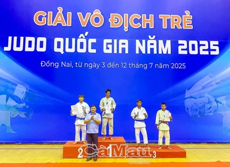 Giải vô địch trẻ Judo Quốc Gia năm 2025: Cà Mau đoạt 7 huy chương