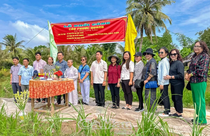Khởi công xây dựng cầu Phước Quang tại Ấp 5, xã Khánh Bình