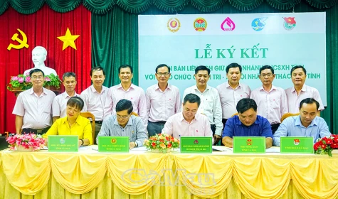 Ngân hàng Chính sách xã hội tỉnh ký kết phối hợp với các hội, đoàn thể