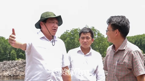 Kiểm tra điểm dự kiến khởi công các công trình trọng điểm tại xã Đất Mũi