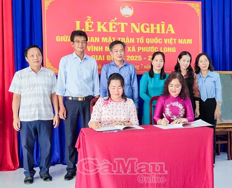 Uỷ ban MTTQ Việt Nam hai xã Vĩnh Mỹ và Phước Long kết nghĩa