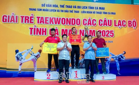 Tổng kết trao thưởng Giải trẻ Taekwondo các Câu lạc bộ tỉnh Cà Mau năm 2025