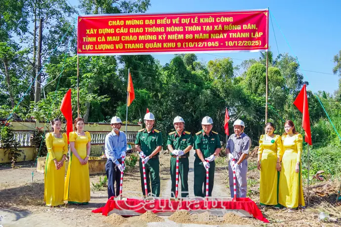 Quân khu 9 khởi công công trình gắn kết tình quân – dân tại Cà Mau