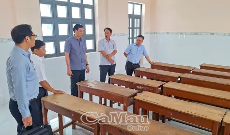Gấp rút hoàn thiện Trường THCS Vĩnh Mỹ A trước khai giảng