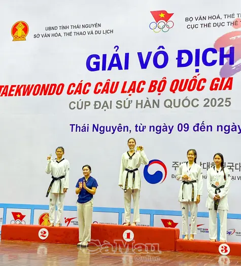 Cà Mau giành 13 huy chương Taekwondo quốc gia 2025