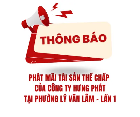 Phát mãi tài sản thế chấp của công ty Hưng Phát tại phường Lý Văn Lâm - lần 1