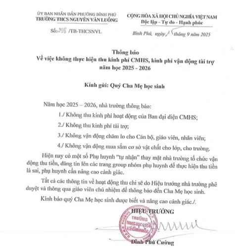 Trường 8 năm không thu quỹ phụ huynh, hiệu trưởng nói ngân sách cấp dư hoạt động